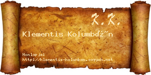 Klementis Kolumbán névjegykártya